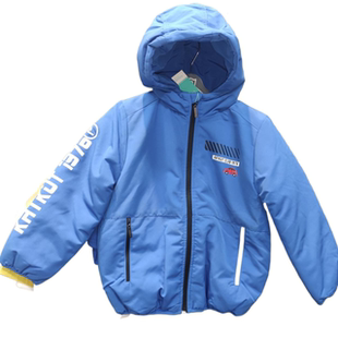 3.9折1咔酷德品牌童装43191471男童冬有帽开胸拉链中款夹棉服外套