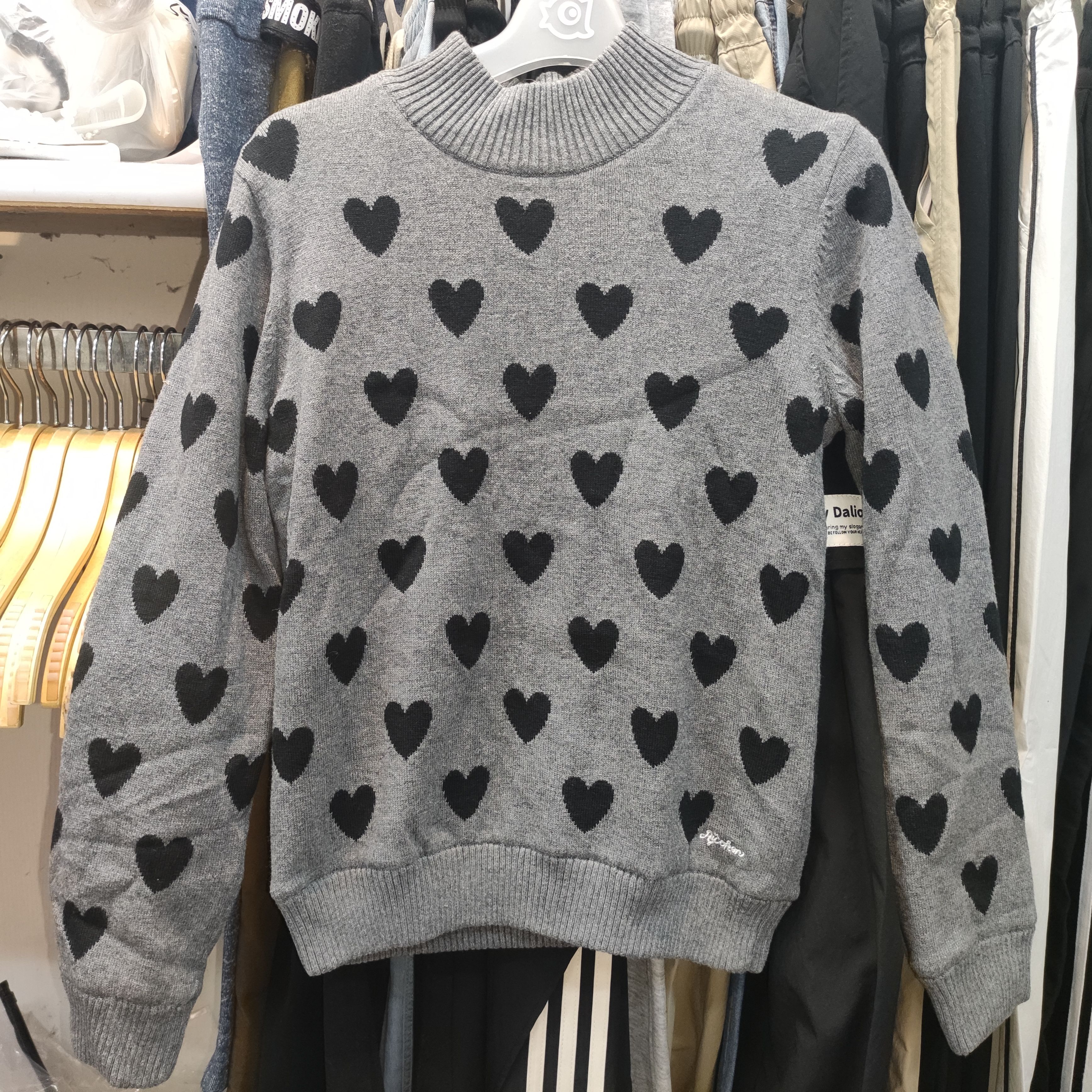 3.9折1爱儿健品牌童装17451360冬装女童双层半高领加绒毛线长袖衫