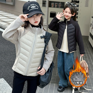 儿童轻薄羽绒服内胆校服神器2025男童保暖内搭中大童女童冬装