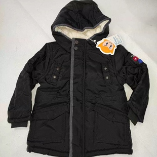 4.2折1爱儿健品牌童装18440615男童冬有帽开胸拉链中长装夹棉外套