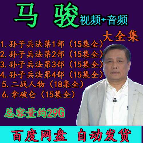 马骏全集视频百家讲坛音频全套大合集孙子兵法二战人物拿破仑MP34
