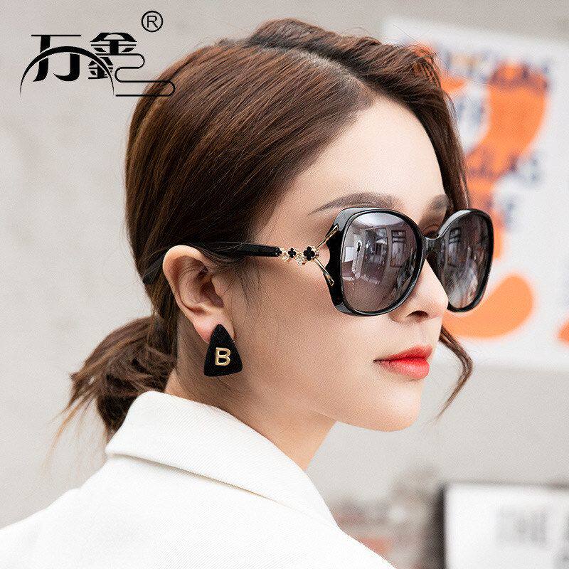 墨镜女夏季防晒四叶草镶钻偏光太阳镜女士新款紫外线户外墨镜直播