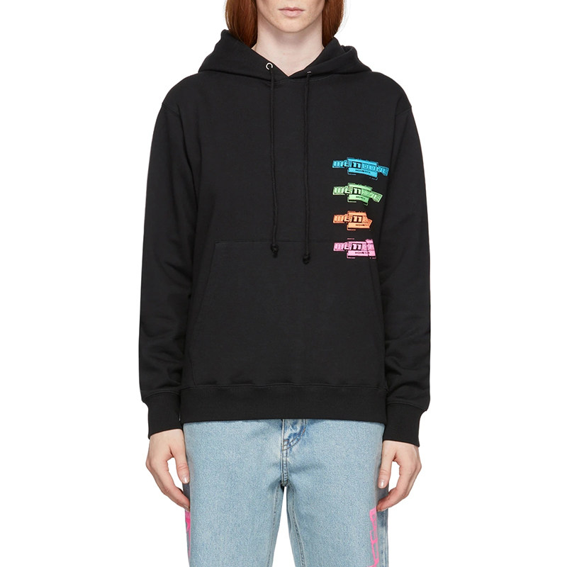 WE11DONE 男女同款 印花简约潮流毛圈连帽卫衣 WD-TH1-21-502