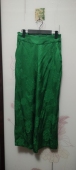 青家100桑蚕丝翠绿色阔腿裤 长94 腰72.臀105