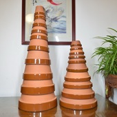 日本进口花盆常滑烧红陶花盆带底孔透气花盆