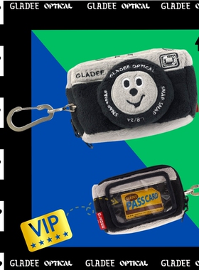 GLADEE相机造型卡包毛绒零钱包挂件CCD相机包大疆电子产品收纳包