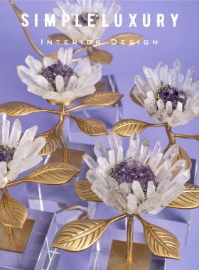 莲花天然紫水晶摆设摆件