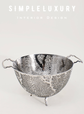 【简单的奢华】Anna Espera 现代 实心不锈钢 沥水碗洗菜盆水果篮