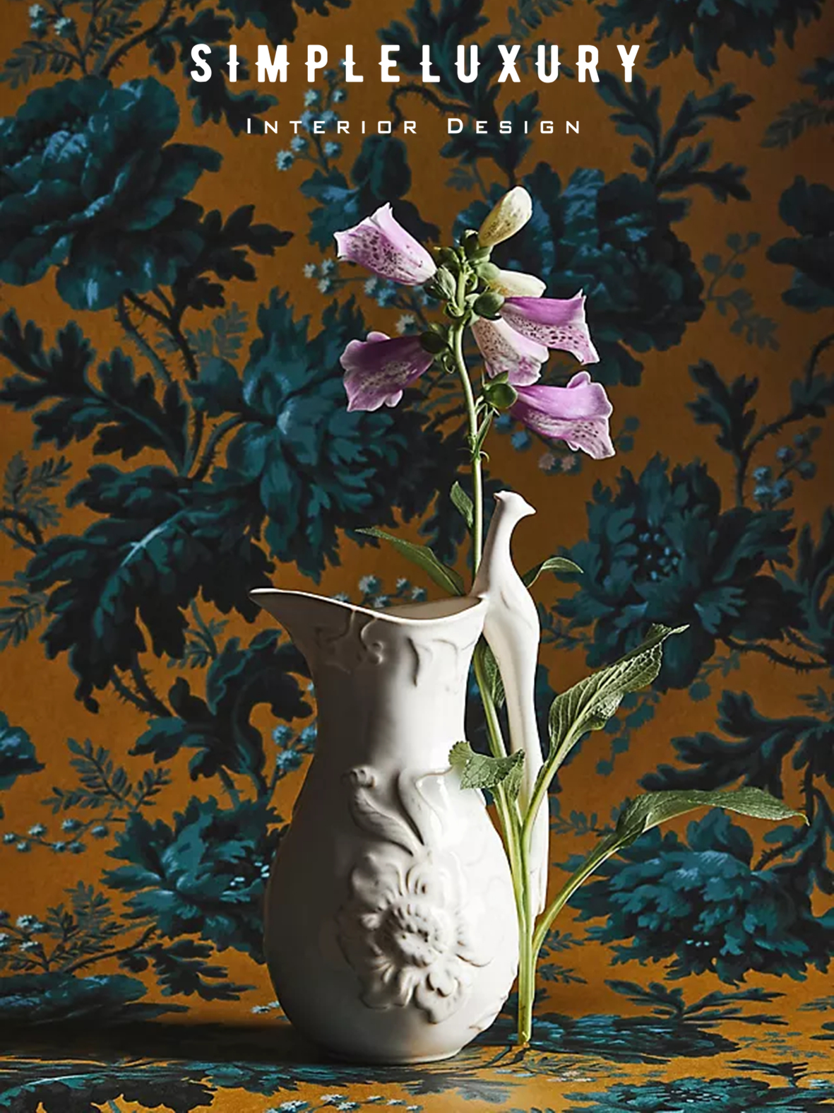 优雅复古孔雀羽毛台面花瓶水壶