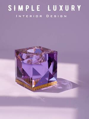 ArtDeco轻奢真水晶香薰蜡烛烛台