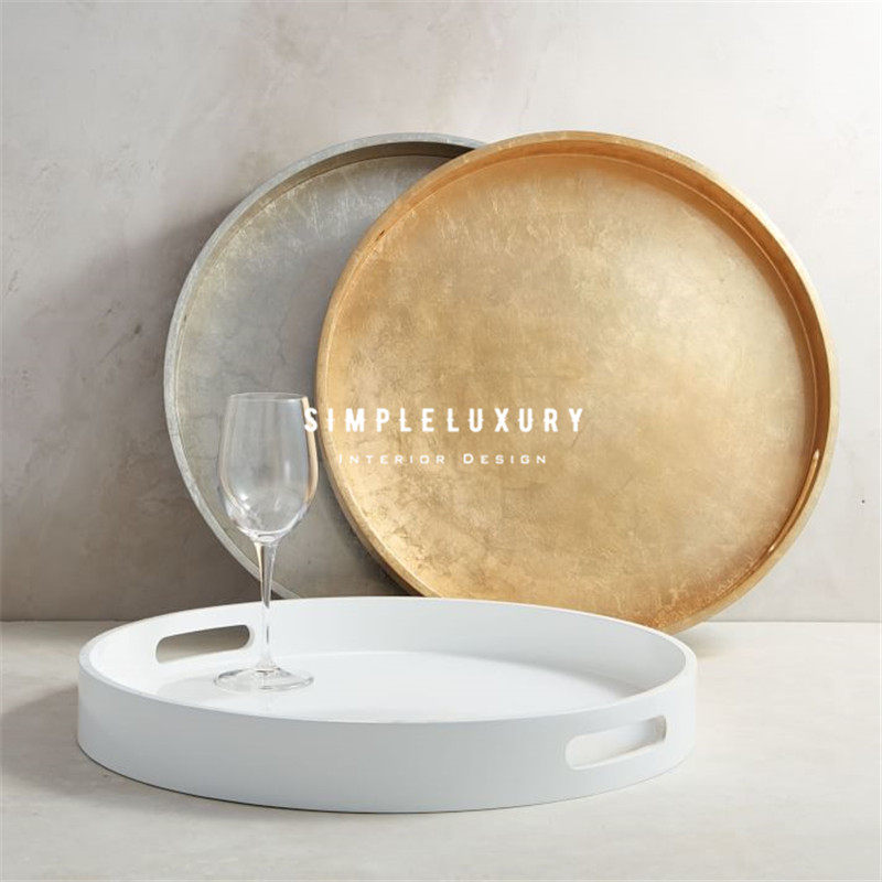 英式简约金漆实木托盘