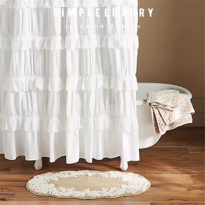 轻奢簇绒棉可机洗吸水浴垫地垫