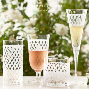 Monique Lhuillier 设计师合作限定 玻璃 高脚水杯威士忌香槟酒杯