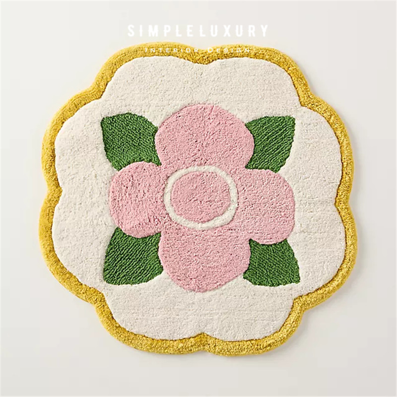 【简单的奢华】Floral 途经山茶花开 簇绒棉 浴巾毛巾 浴垫地垫