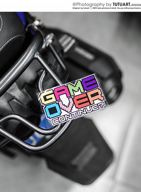 TUTU圖圖車貼 游戏结束GAMEOVER SuperMario超级玛丽趣味反光贴纸