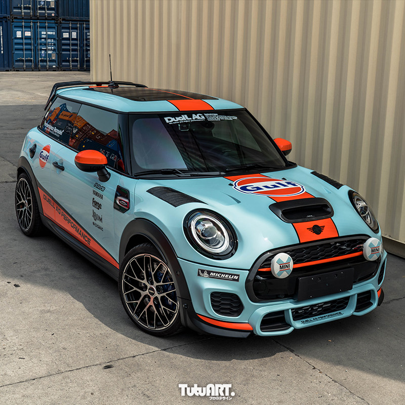 tutuart车贴 mini整车涂装设计改色拉花 前铲装饰贴压头贴赛道贴