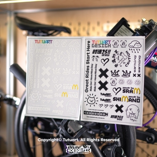 饰组合贴 公路车小布车架曲柄涂鸦装 TUTUART原创 单车随心贴
