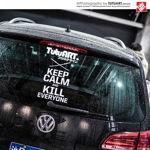 TUTU圖圖車貼 死侍DEADPOOL后窗贴KEEP CALM后档组合贴网红反光贴