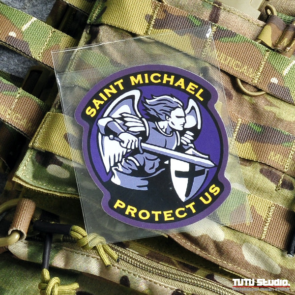 tutu圖圖車貼-大天使圣迈克尔保护 士气徽章贴纸反光贴汽车装饰贴