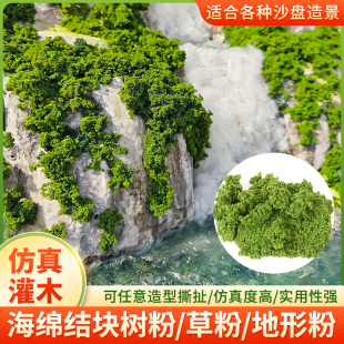 建筑沙盘模型diy材料微景观造景苔藓灌木树粉地形粉草粉草簇树粉