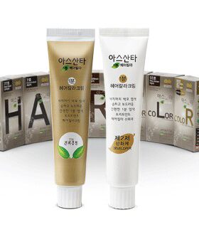 韩国 直邮 一分钟植物配方染发剂无氨孕妇可用自己在家染发膏遮白