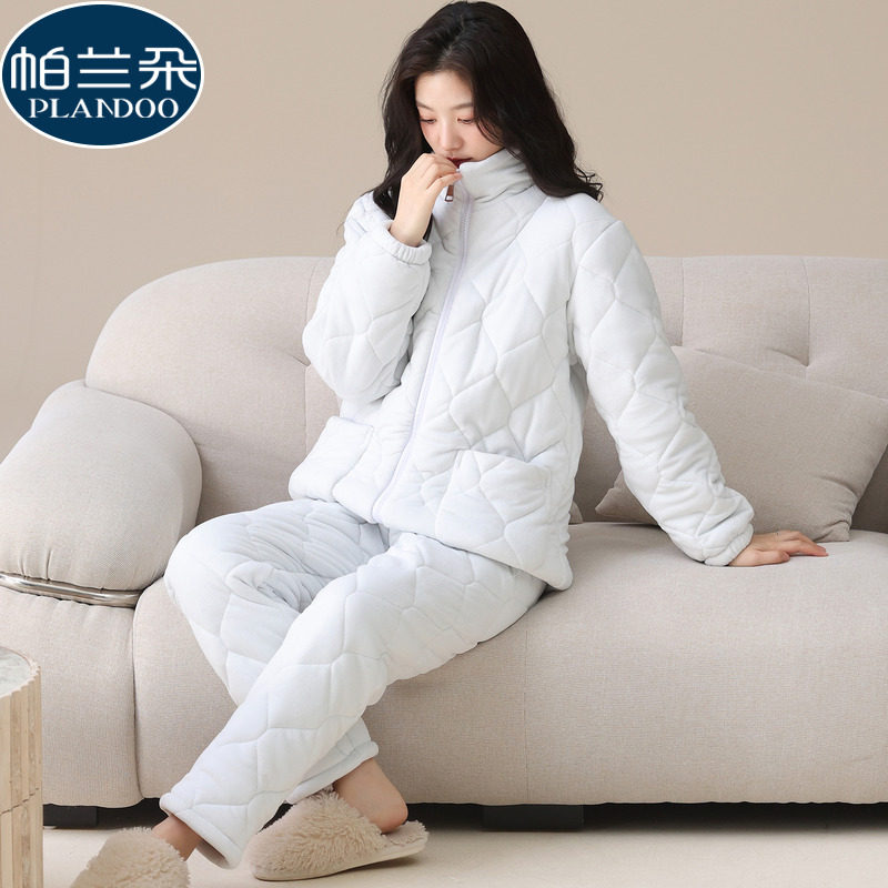 睡衣女2025新款今年流行爆款三层夹棉袄加厚珊瑚绒冬季家居服套装,女士内衣/男士内衣/家居服,睡衣/家居服套装,淘宝优惠券,粉丝福利购,淘宝优惠卷