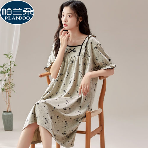 睡裙女款夏季2024纯棉短袖休闲