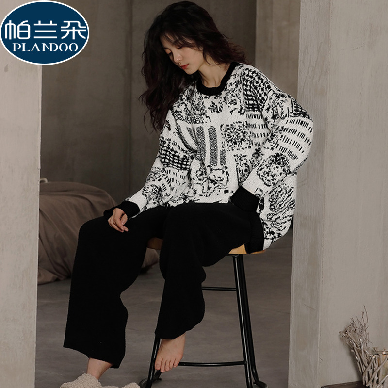 2025新款珊瑚绒加厚半边绒睡衣