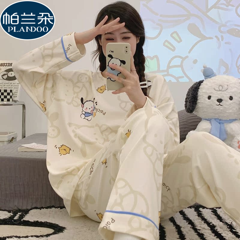 100%纯棉少女睡衣春秋季