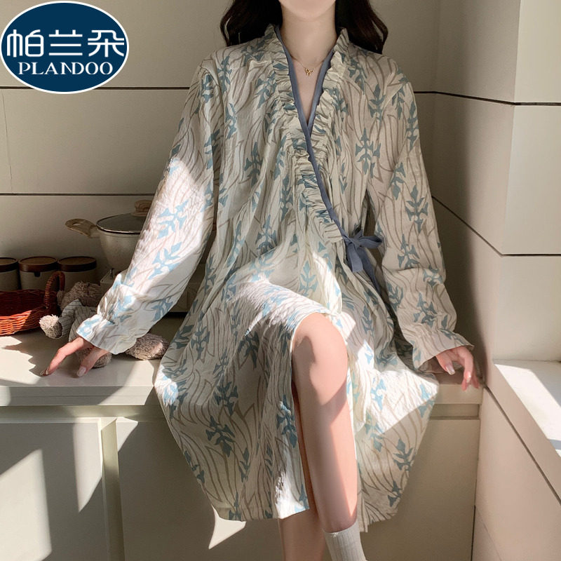 2026新款春秋季长袖睡裙女云朵棉中长款睡袍浴袍睡衣高级感家居服,女士内衣/男士内衣/家居服,睡裙,淘宝优惠券,粉丝福利购,淘宝优惠卷