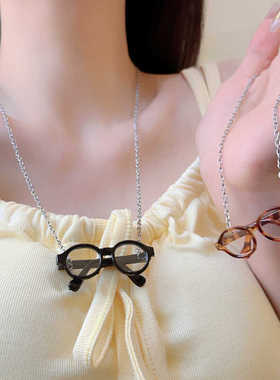 胸前一副小眼镜搞怪项链