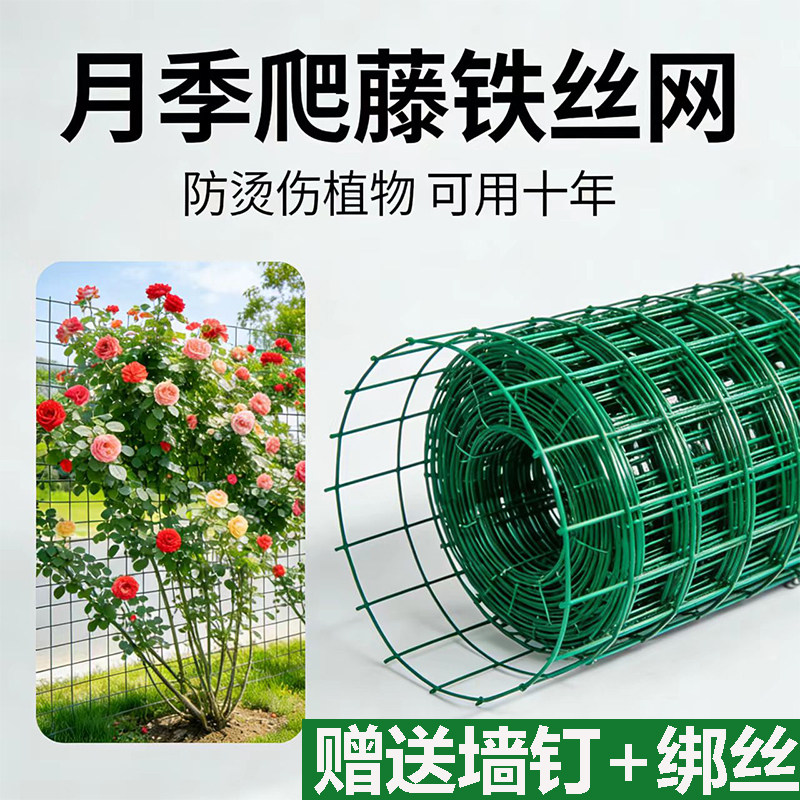 花墙架网格月季专用爬藤钢丝网蔷薇植物爬墙牵引攀爬架园艺铁丝网