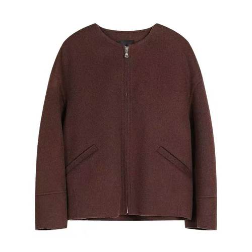 《丽丽姐专享》巴汀山羊绒+莱赛尔+羊毛拉链女式羊毛大衣