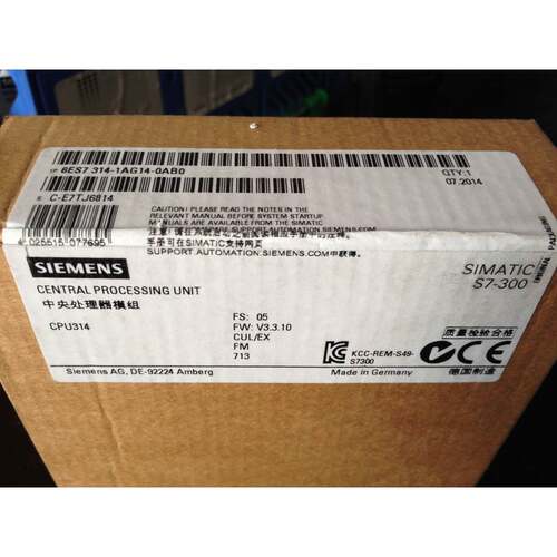 【议价】原装德国西门子PLC CPU模块S7-300 6ES7314-1AG14-0AB0 C
