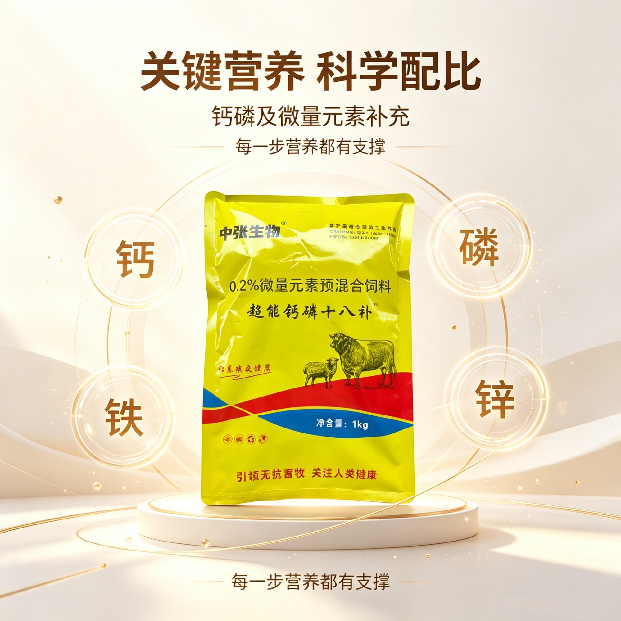 兽用超能钙磷十八补牛羊猪鸡鸭貉狐貂兔补钙补磷催肥促长异食软蛋