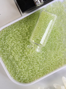 2mm超优冰种仿玉米珠玻璃DIY饰品发簪辑珠流苏手工串珠散珠 50克