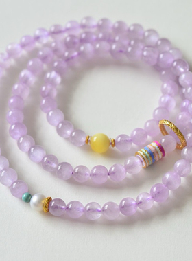 天然紫锂辉多圈手链项链手串女款时尚饰品送女友闺蜜朋友生日礼物