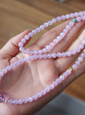 天然猫眼紫锂辉项链女款时尚复古多圈手串水晶手链送生日礼物