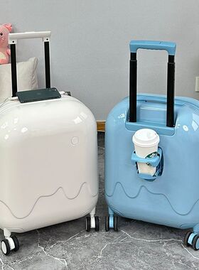 泡泡行李箱紫色雪糕箱旅行箱女万向轮登机箱男20寸儿童密码拉杆箱