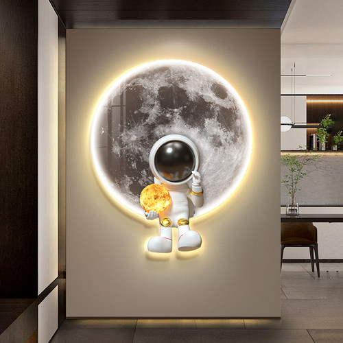 玄关装饰画简约客厅挂画宇航员