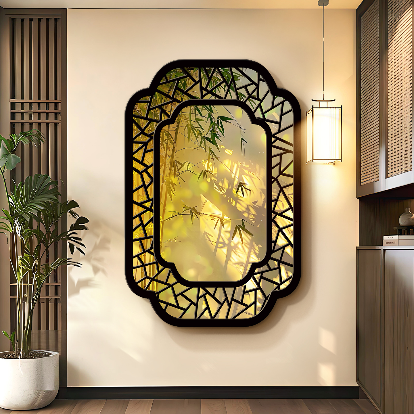 宋代美学玄关柜装饰画高级感背景