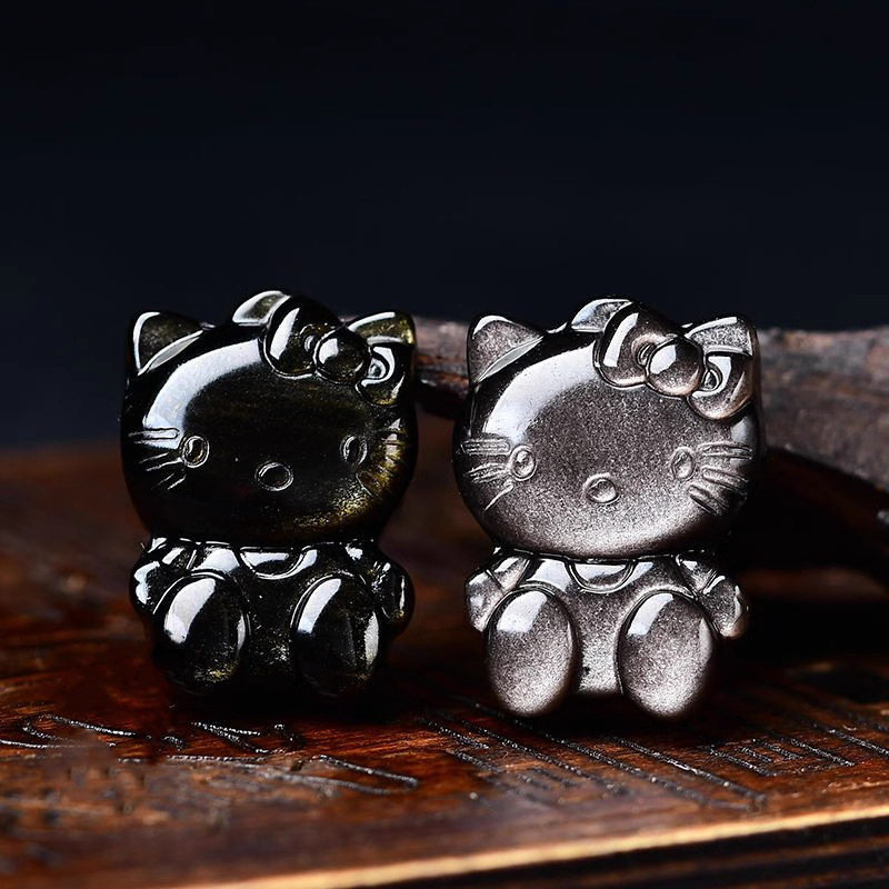 天然银曜石黑曜石kitty猫摆件原石雕刻件家居客厅装饰品摆设礼物,饰品/流行首饰/时尚饰品新,其他DIY饰品配件,淘宝优惠券,粉丝福利购,淘宝优惠卷