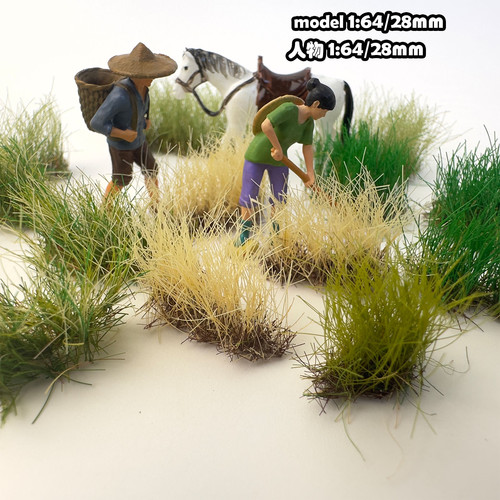 16mm草长草簇仿真绿洲沙漠草丛手撕草地火车场景车模场景配材材料