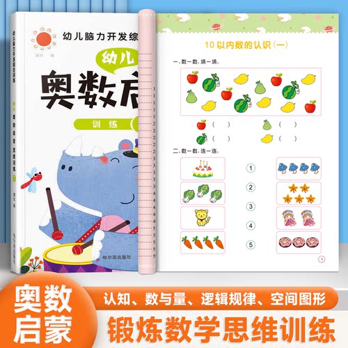 全套6册 数学思维训练 中班幼儿练习册 奥数启蒙教材 3-4-5岁儿童逻辑书籍幼小衔接一日一练 幼儿园大班练习题 学前班小班早教MTF