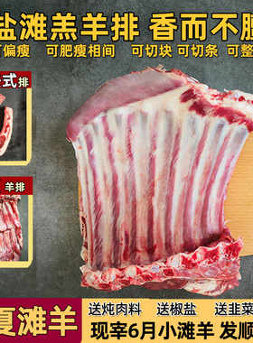 羊排新鲜羊肉宁夏滩羊手抓盐池战斧法式烤新疆内蒙肋排5斤滩羊肉