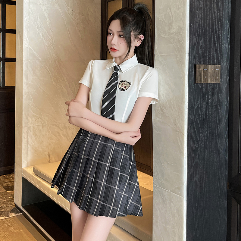 夜场KTV公主服性感JK制服百褶裙套装酒店沐足spa足疗浴技师工作服