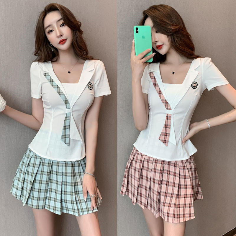 足疗桑拿技师工作服足浴按摩酒店工衣学院风性感套装ktv公主制服