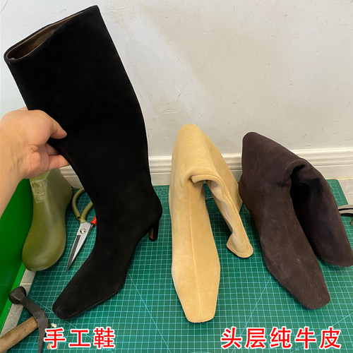 不过膝高筒骑士靴西部靴