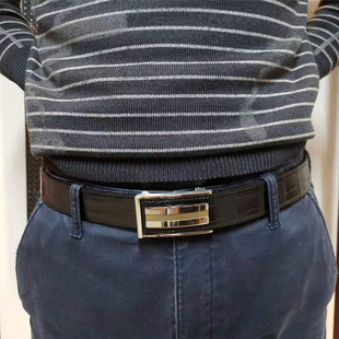 手工进口鳄鱼皮带 自动扣腰带 钨钢皮带头