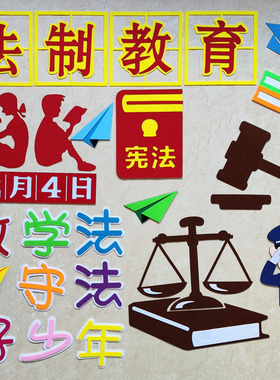 法制教育1.24普法装饰贴画教室